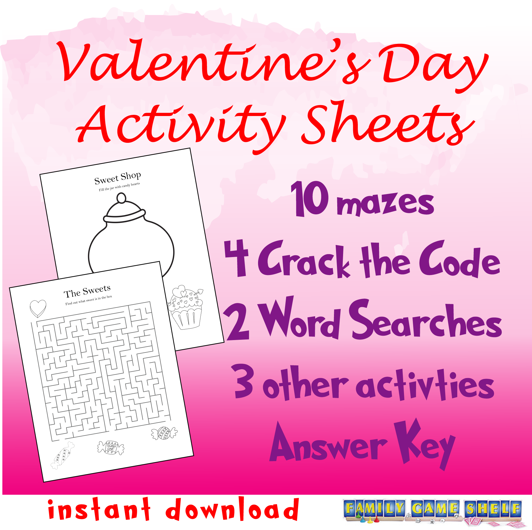 Valentine's Day Activity Pages - Image 2