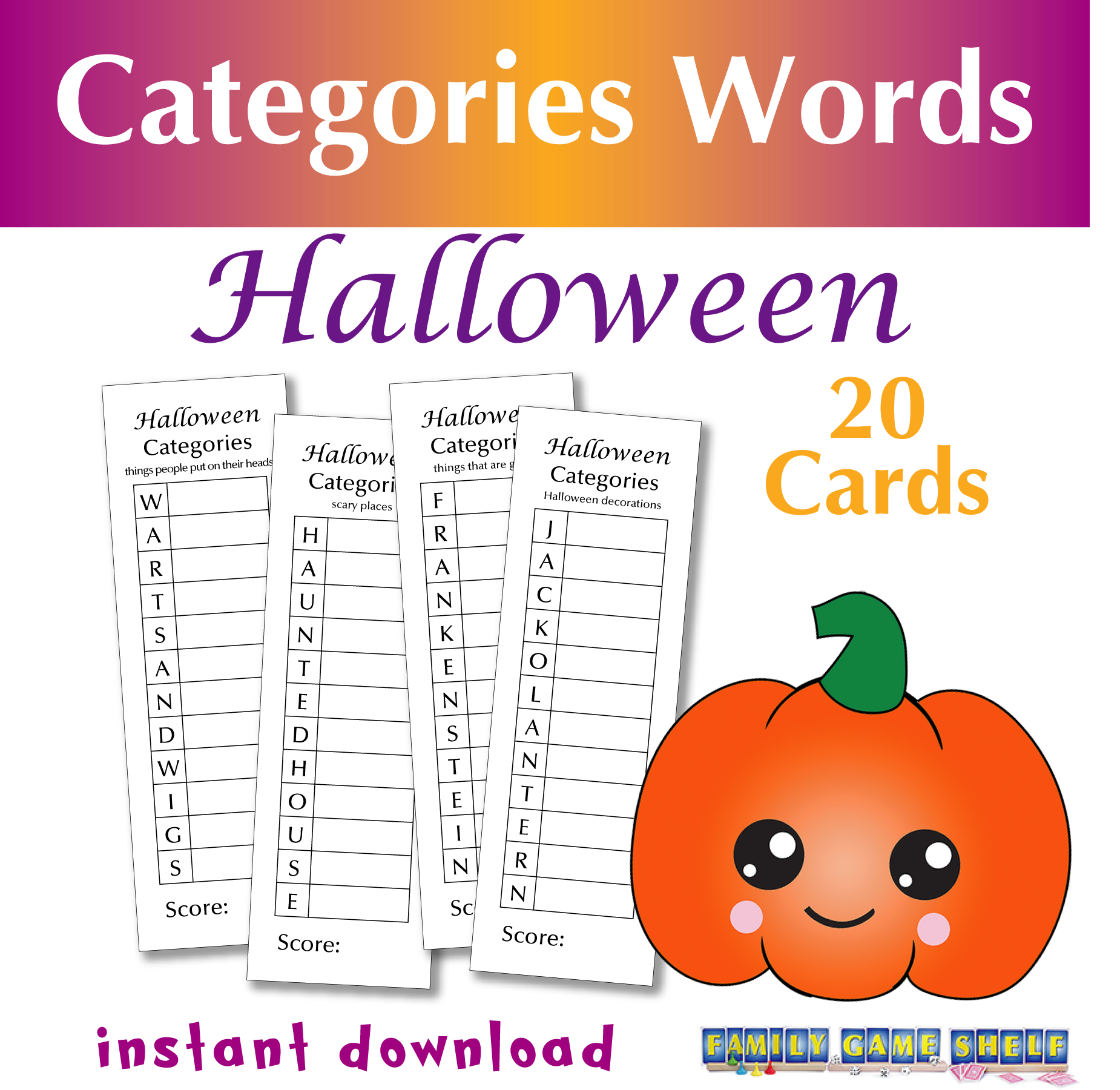 Halloween Categories Game