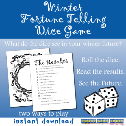 Winter Fortune Telling dice game