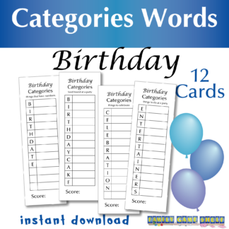 Birthday Categories Game