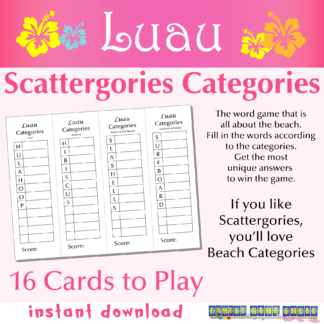 Luau Scattergories Categories