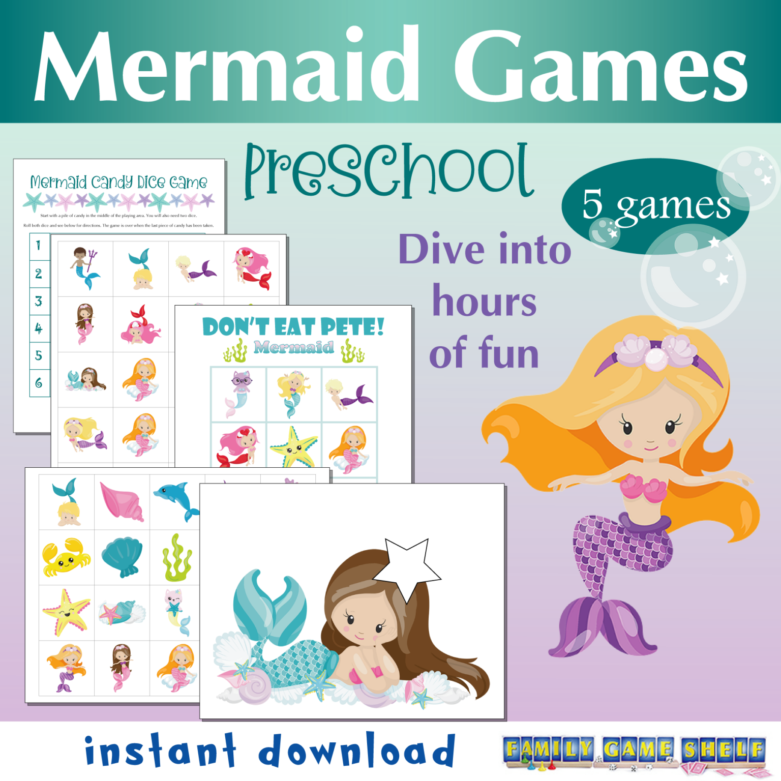 Mermaid Games Preschool Bundle – Family Game Shelf Shop