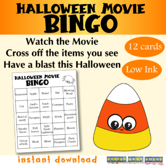 Halloween Movie BINGO 12 cards