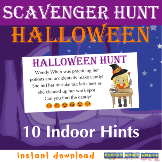 Halloween Scavenger Hunt Witch themed 10 indoor hints
