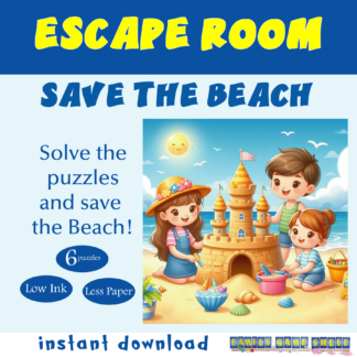 Save the beach! Solve the puzzles and save the Beach! 6 puzzles. Instant download