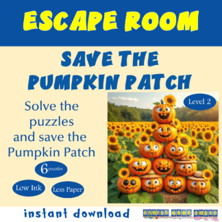 Escape Room for kids. Save the Pumpkin patch. Solve the puzzles and save the Pumpkin Patch. 6 puzzles. Level 2