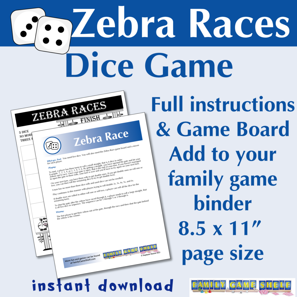 Zebra Racer Zebra Races – Family Game Shelf Shop