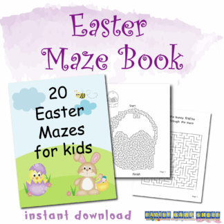 Easter Maze Book. PDF down load 20 unique mazes, answer sheet