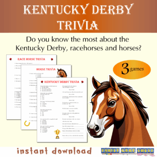 Kentucky Derby Trivia. Do you know the most about the Kentucky Derby, racehorses and horses? 3 games. instant download