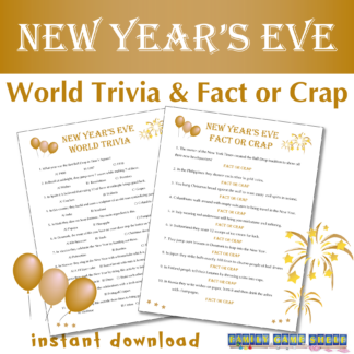 New Year's Eve Trivia Printable games