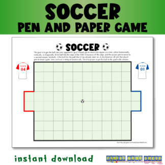 Soccer pen and paper game instant download