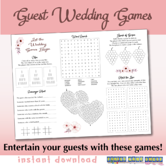 Guest Wedding Games Entertain your guests with these games! instant download