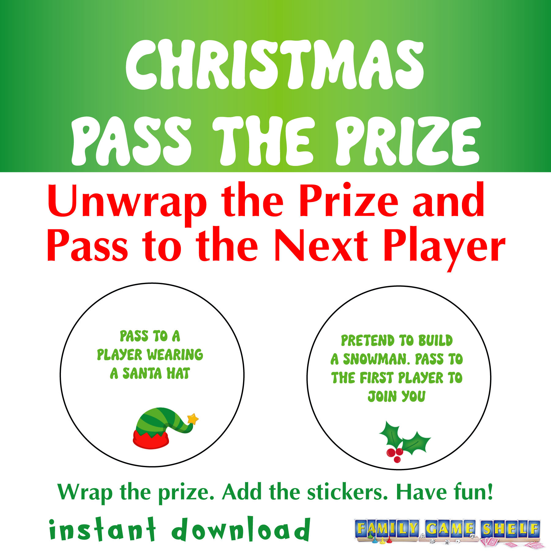 Pass the Prize Christmas Party Game