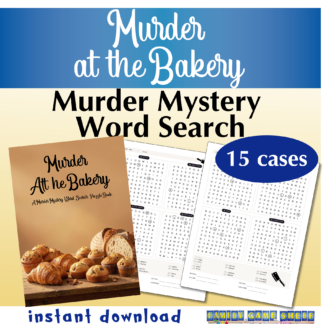Murder at the Bakery Murder Mystery Word Search