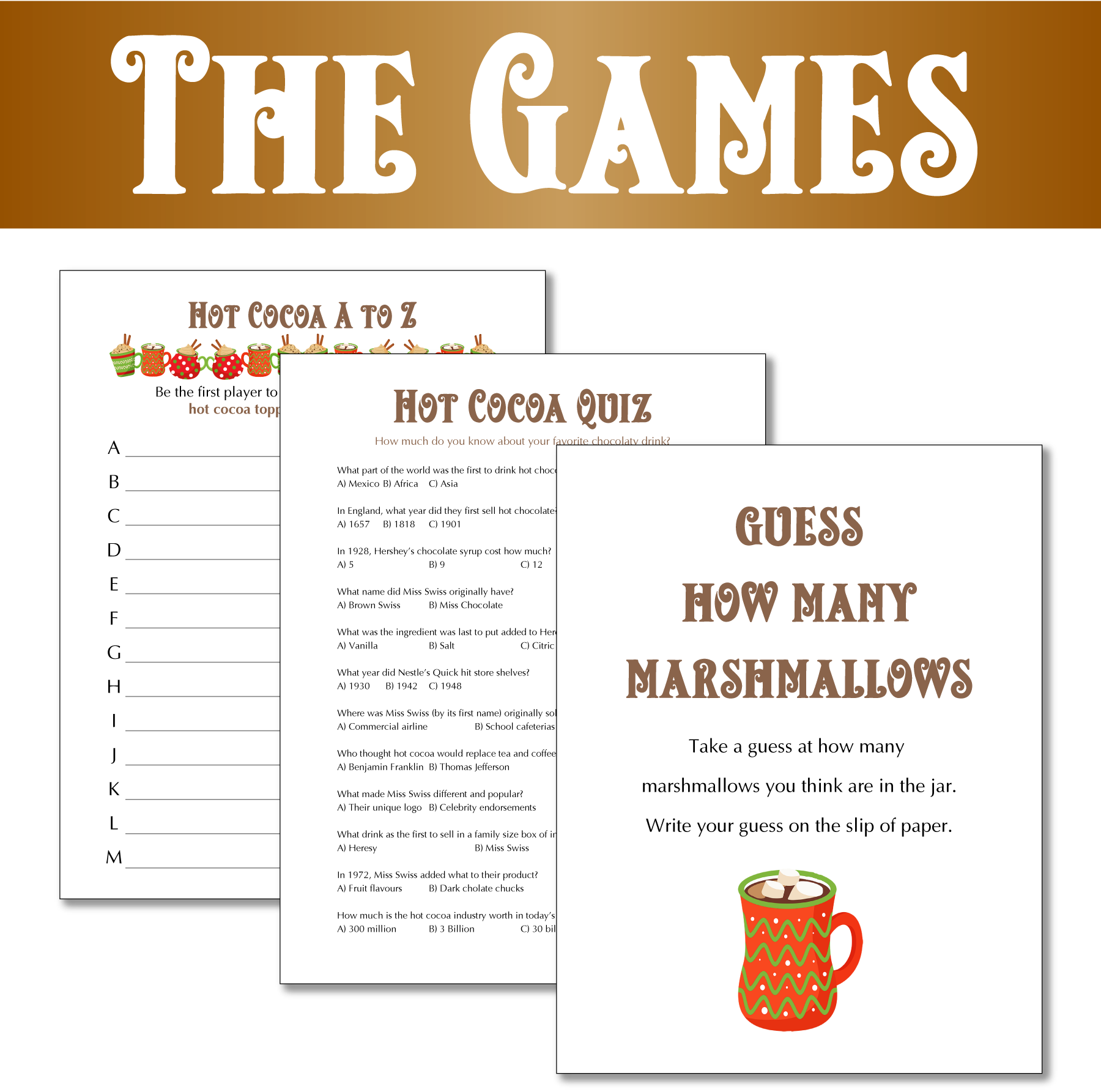 Hot Cocoa Bar Signs and Games - Image 4