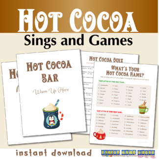 Hot Cocoa Signs and Games Bundle instant download